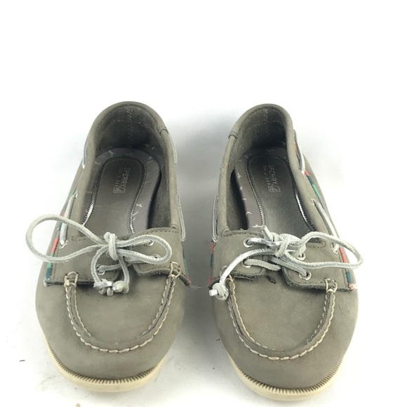 Sperry Audrey Gray Boat Shoe Satin Trim Grey Sz 9 - Picture 3 of 8